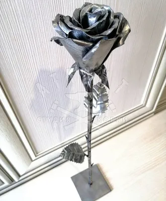 Кованая роза 59см, ручная работа, декор. Rose forged, decor. | AliExpress