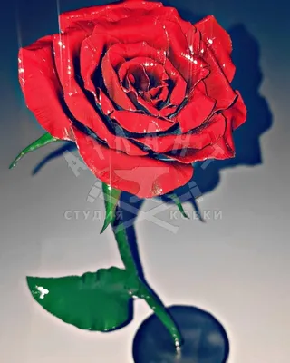 Цветная кованая роза на подставке КЦ-202: купить в Москве, фото, цены