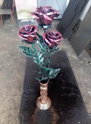Кованые розы серебряный бутон - Арт Системы