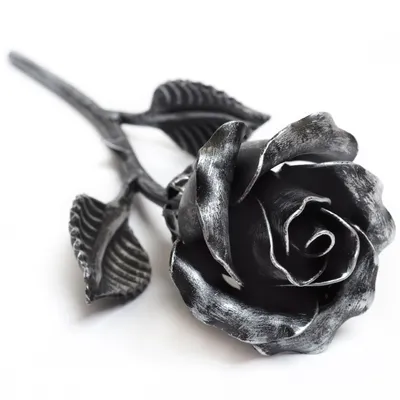 Купить Декоративная кованая роза серебристого цвета ручной работы по  выгодной цене в интернет-магазине OZON.ru (908140723)