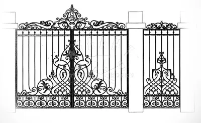 Кованые ворота эскиз 17 - заказать ковку по эскизу в Москве