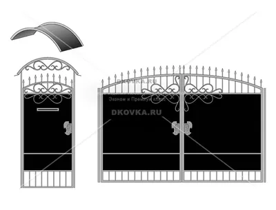 Кованые ворота эскиз 103 - заказать ковку по эскизу в Москве