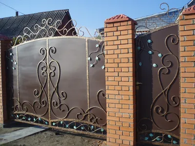 КОВАНЫЕ ВОРОТА И КАЛИТКИ (Каталог №1) | Фото и эскизы металлических ворот с  калиткой