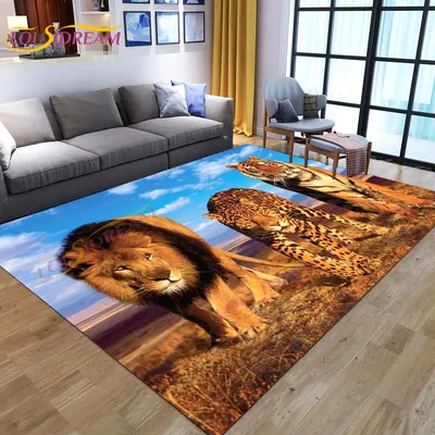 Купить 3D ковер Лев, Тигр, красивый ковер с мордой льва, современные ковры  для гостиной, ковер, нескользящий напольный ковер, ковер с бликами дикой  кошки, игровой коврик | Joom