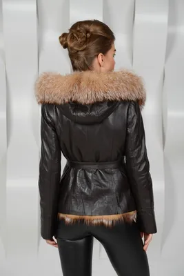 Цена на Кожаную куртку с мехом лисы в Москве | Артикул: MN-1602-L