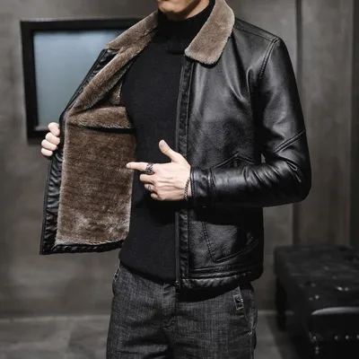 Стильная зимняя мужская кожаная куртка с черным мехом К-573 купить в  интернет магазине Fashion-ua в Украине