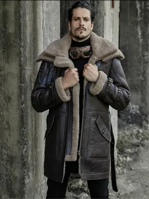 Мужское зимнее утепленное кожаное пальто с мехом | AliExpress