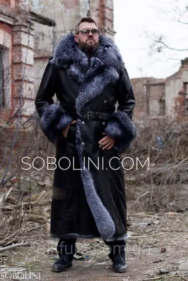 Пальто мужское кожаное с чернобуркой (ID#1353829461), цена: 132090 ₴,  купить на Prom.ua