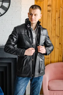 Кожаная куртка с капюшоном и мехом чернобурки, DM2161-1, цена 32500 руб.:  купить кожаные с мехом в интернет-магазине