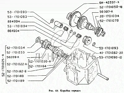 КПП ГАЗ 53(круглый флянец) Газон. Артикул 53а-1700010-05. - Центр запчастей