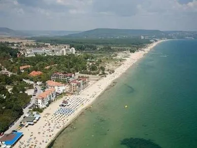 Aerial view of a beach in Bulgarian village Kranevo Stock Photo - Alamy