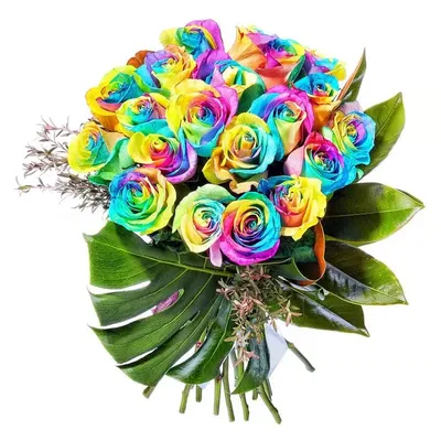 Цветы в коробке \"Радужные Розы\" в Дербенте - Купить с доставкой от 2890  руб. | Интернет-магазин «Люблю цветы»