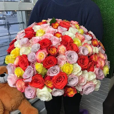 Радужные розы купить в Спасске-Дальнем с доставкой - заказать букет  разноцветных роз недорого