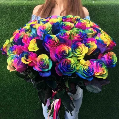 Разноцветные розы в букете от 19 шт. за 5 790 руб. | Бесплатная доставка  цветов по Москве