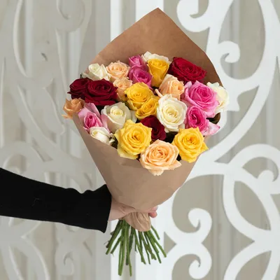 Купить радужные розы поштучно недорого в Дзержинске