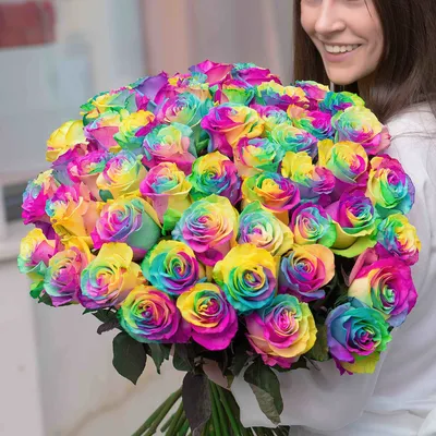 Купить радужную розу в Владивостоке ❤ Azeriflores.ru — Владивосток
