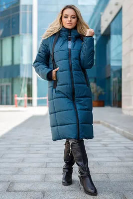 Пуховое пальто женское длинное зимнее с капюшоном – купить в Москве
