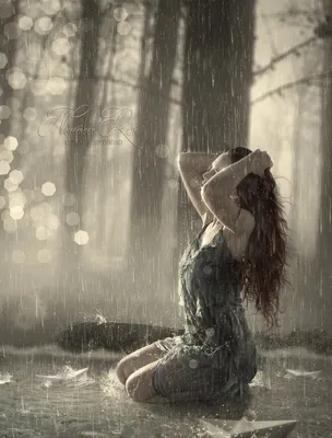 Фон с девушкой под дождем: Бесплатное изображение