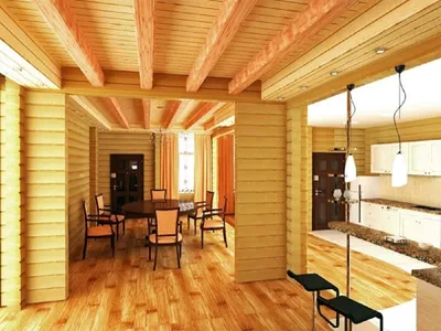 Примеры интерьеров для дома из сухого профилированного бруса -  dominant-wood.com.ua