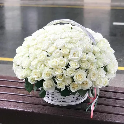 25 белых роз - Море Роз | Розы по честным ценам