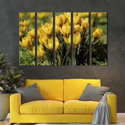 ᐉ Картина цветы и растения Красивые фиолетовые крокусы 129x90 см (A1029-4)