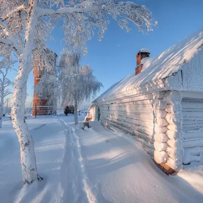 Русская деревня зимой - 84 фото
