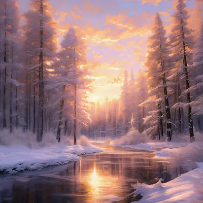 Рисунки зимние красивые - 41 фото