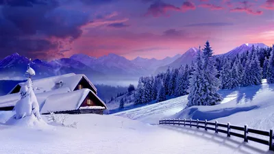 Красивая зима обои для рабочего стола, картинки и фото - RabStol.net