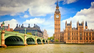 Лондон, Великобритания Панорама. Биг-Бен В Вестминстерском Дворце Реки  Темзы В Красивый Закат. Фотография, картинки, изображения и сток-фотография  без роялти. Image 43168940