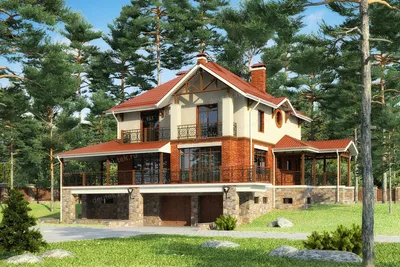 Проекты домов от Евгения Мороза: №106-03. Готовый проект: Одноэтажный дом  из кирпича (230,5 м2)