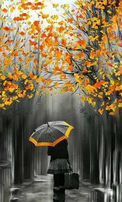 Красивые фото осени под дождем