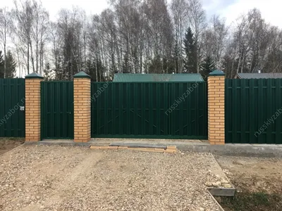 Откатные ворота из профлиста 3х2 метра с калиткой под ключ (id 2909083),  купить в Казахстане, цена на Satu.kz