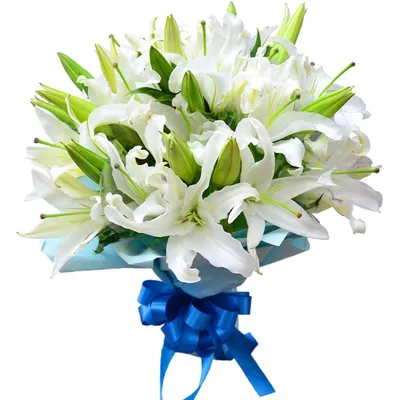 Купить букет лилий в Ростове-на-Дону с доставкой. | White lily bouquet,  White lily flower, Boquette flowers