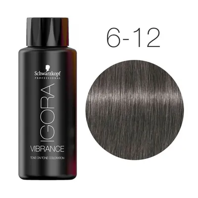 Schwarzkopf Краска для волос IGORA Vibrance 6-12 Темный русый сандрэ  пепельный 60 мл - купить в Ростове-на-Дону со скидкой по цене 695 ₽ с  доставкой в интернет-магазине косметики Hairpersona.ru