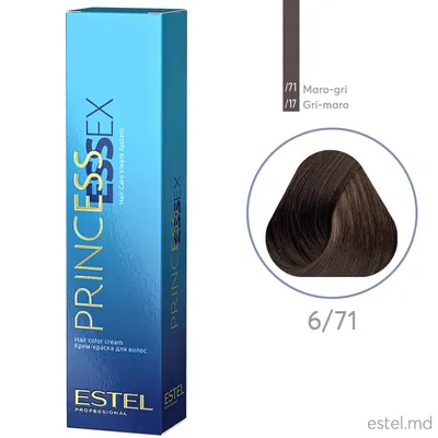 Крем-краска для волос PRINCESS ESSEX, 6/71 Темно-русый коричнево-пепельный,  60 мл | Estel Молдова
