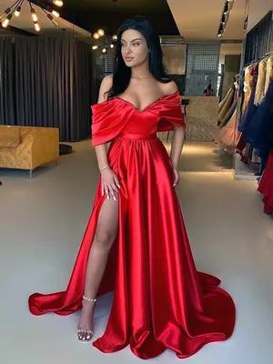 Красные атласные платья фото фотографии