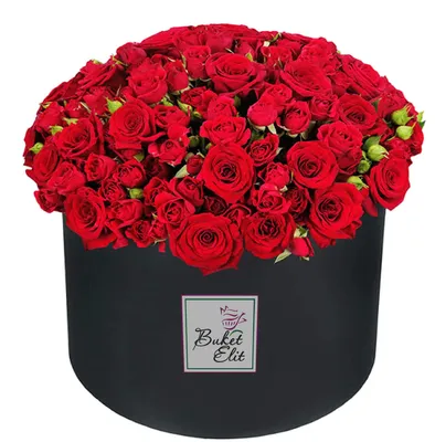 Красные розы в белой шляпной коробке ( 15 шт ) за 2590р. Позиция № 1665