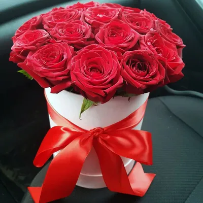 Купить Красные розы в шляпной коробке грани 1961, , доставка (24/7) |  Интернет-магазин цветов и букетов в СПб