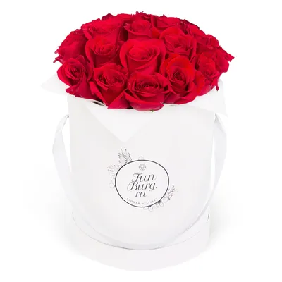 25 белых и красных роз в коробке | купить недорого | доставка по Москве и  области