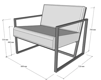 Кресло в стиле Лофт (каркас металл) R44-12