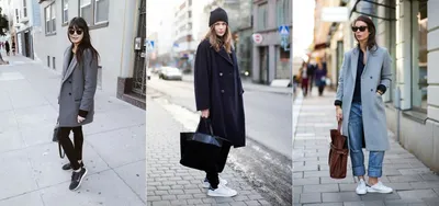 Модный микс: пальто + кроссовки или кеды - блог fursk.ru