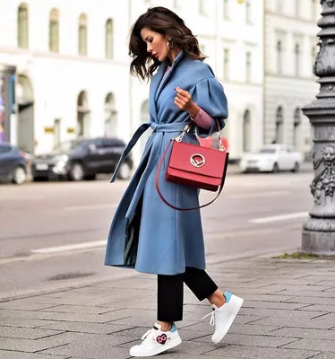 Сочетание пальто+кроссовки - 21 стильных образов для весны 2018 года |  Стиль девушки, Осенние уличные стили, Одежда