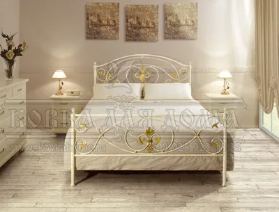 Кованая кровать Сандра1.8 с одной спинкой купить за 32990 руб. в интернет  магазине с доставкой в Краснодар и край и сборкой