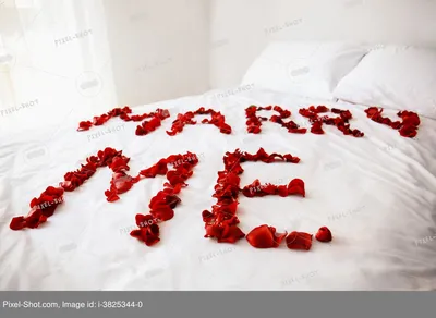Кровать, усыпанная лепестками роз в стиле романтического пейзажа | Премиум  Фото