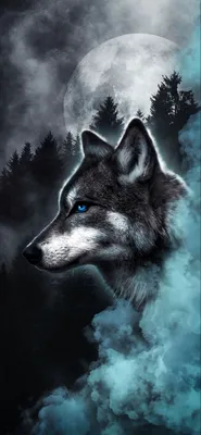 Двойные #Обои #Волк #Хищник #Лес #Деревья | Изображение дикой прироты,  Белые волки, Татуировка волк