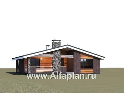 919A «Веда» - проект одноэтажного дома, 3 спальни, с двускатная крыша: цена  | Купить готовый проект с фото и планировкой