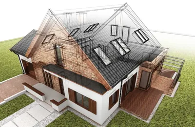 DT0348 - готовый проект двухэтажного дома из кирпича с плоской крышей