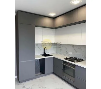 Модульная кухня Смайл цвет белый металлик - бордовый металлик 3 метра -  купить со склада в Москве