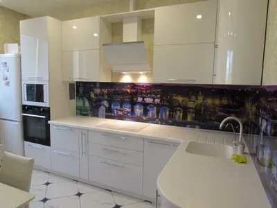 Кухня угловая Белый металлик купить недорого в Екатеринбурге, фото, отзывы