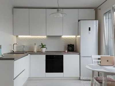 Угловая белая кухня Интегро из крашеного МДФ — Салон Мебели \"Уютный дом\"